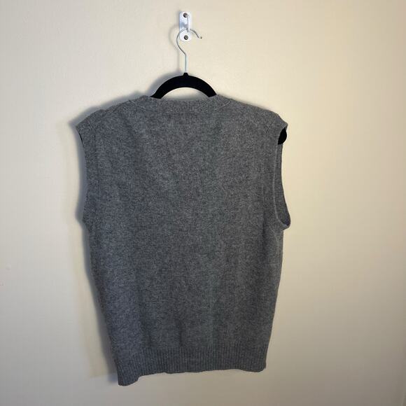 J. Crew Men's Lambswool Button Knit Sweater Vest Medium Gray Preppy - Picture 8 of 9